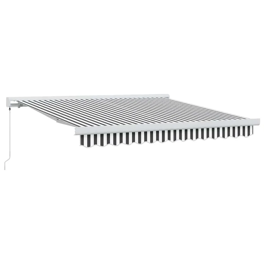 Auvent rétractable anthracite/blanc 3x2,5 m tissu et aluminium - 2