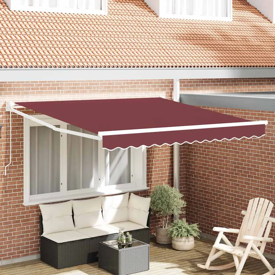 Auvent manuel rétractable bordeaux 300x250 cm