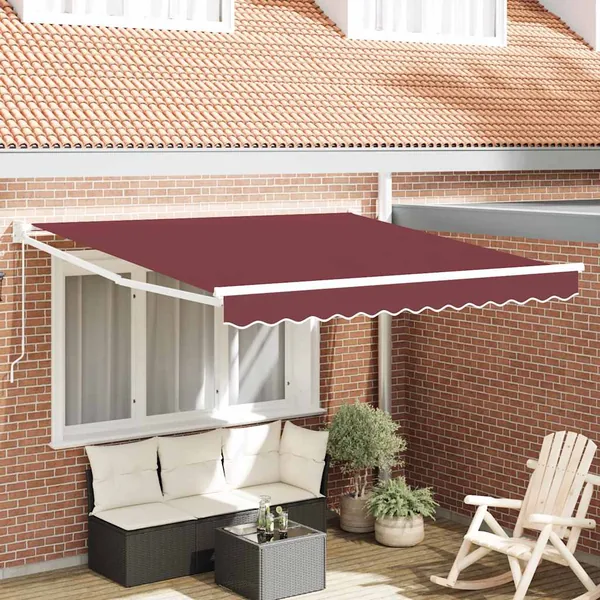 Auvent manuel rétractable bordeaux 300x250 cm