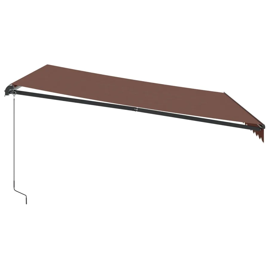 Auvent manuel rétractable avec LED marron 400x350 cm - 5