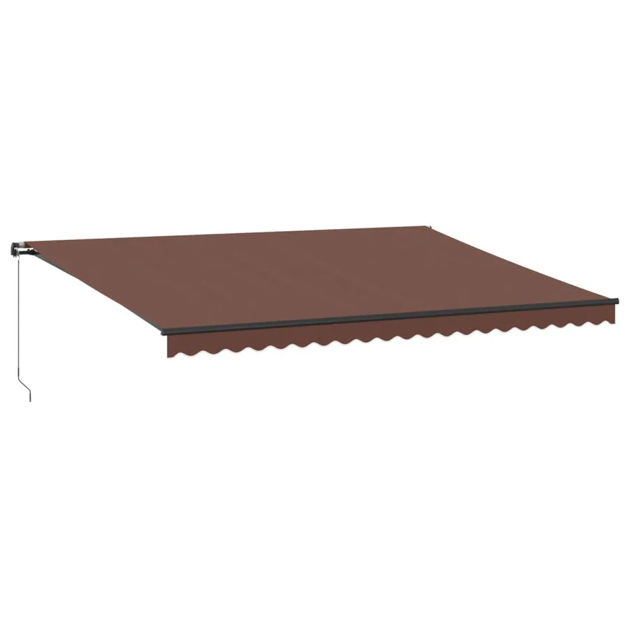 Auvent manuel rétractable avec LED marron 500x350 cm - 2