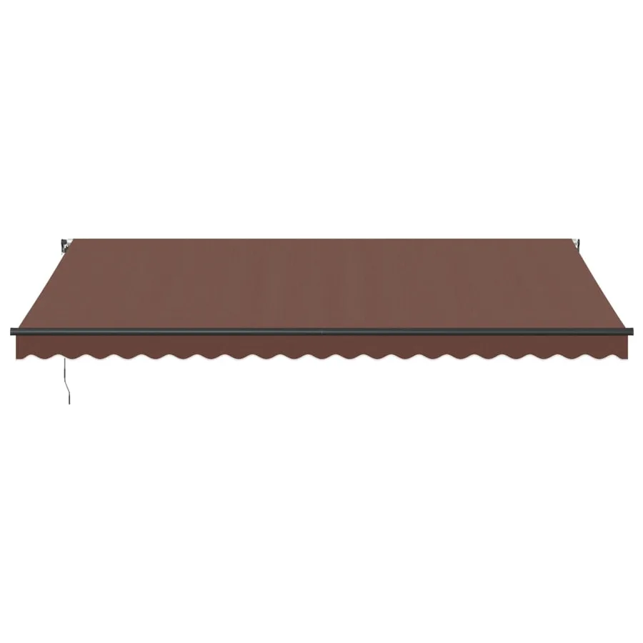 Auvent manuel rétractable avec LED marron 500x350 cm - 4