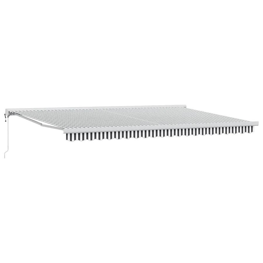 Auvent rétractable anthracite et blanc 5x3 m tissu et aluminium - 2