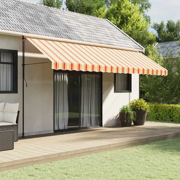 Tissu de remplacement de cantonnière d’auvent jaune orange 5 m