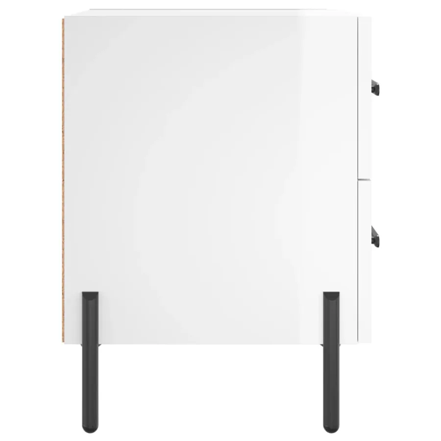 Tables de chevet 2 pcs blanc brillant 40x35x47,5 cm - 7