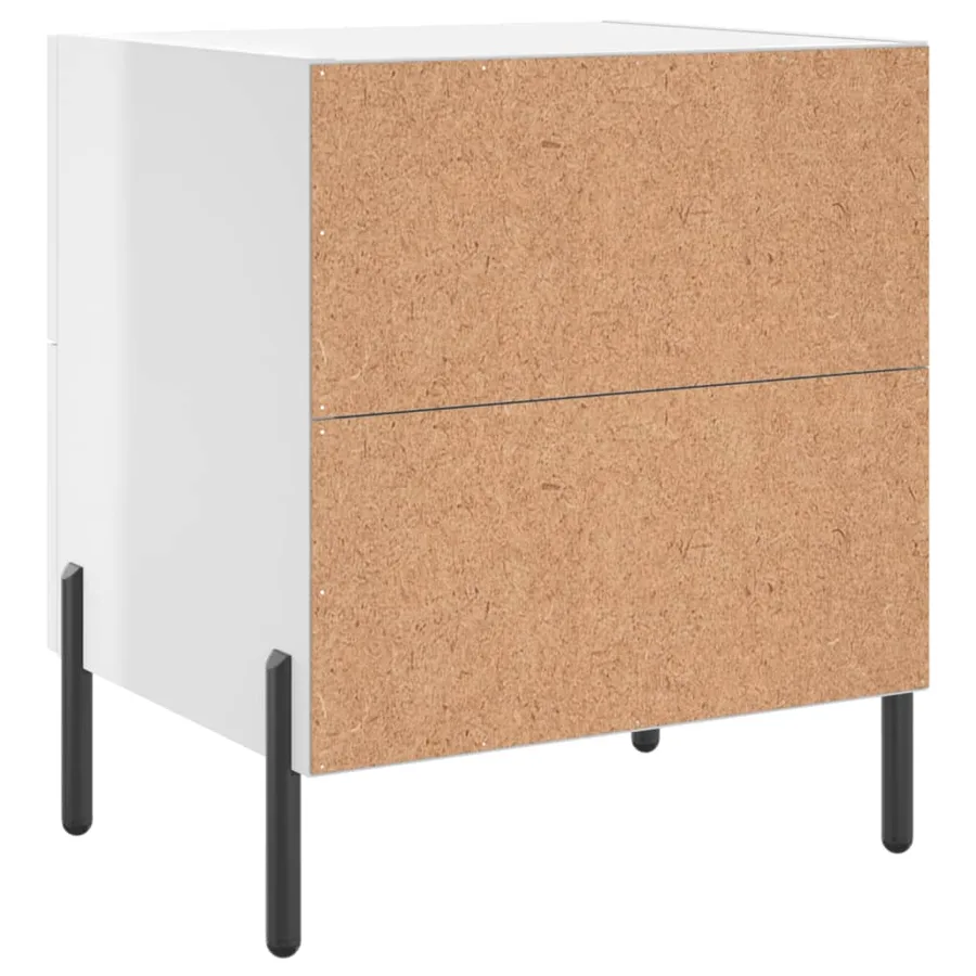 Tables de chevet 2 pcs blanc brillant 40x35x47,5 cm - 9