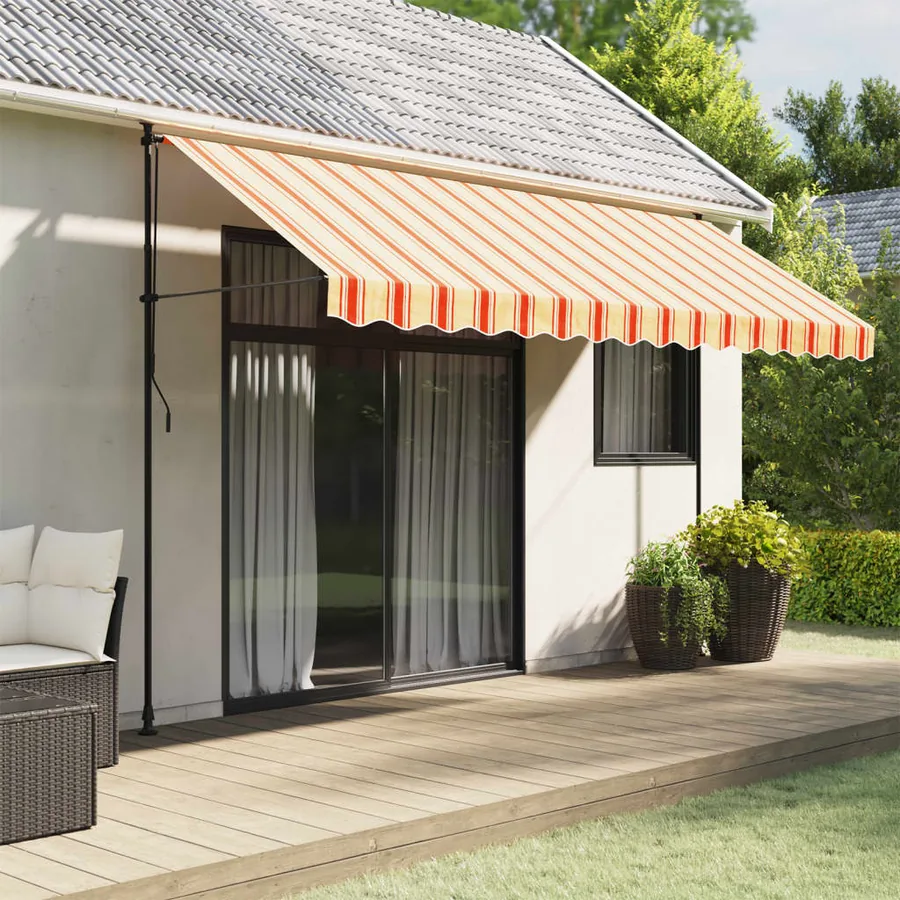 Tissu de remplacement de cantonnière d’auvent jaune orange 4 m
