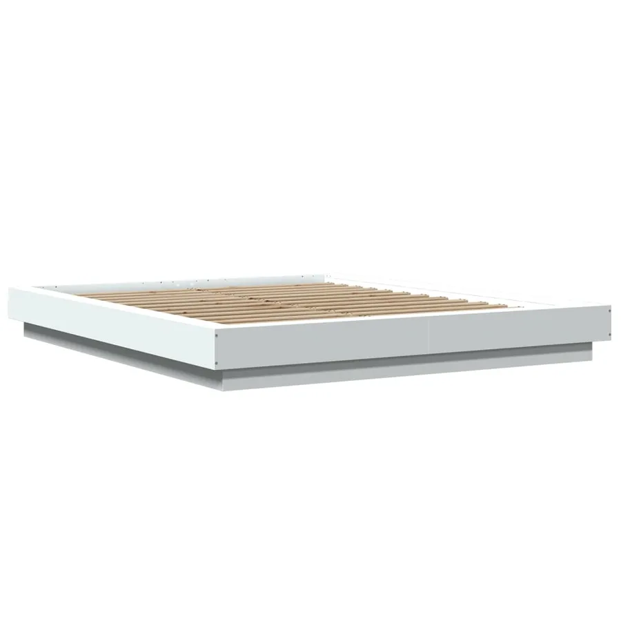 Cadre de lit avec lumières LED sans matelas blanc 150x200 cm - 3