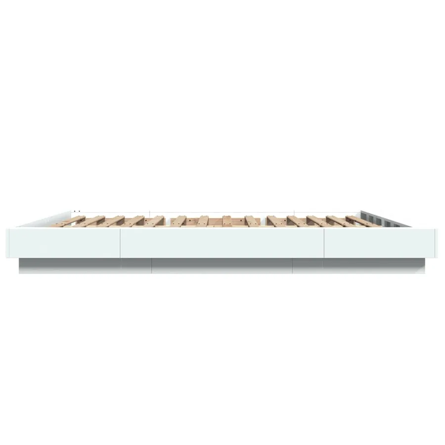 Cadre de lit avec lumières LED sans matelas blanc 150x200 cm - 6