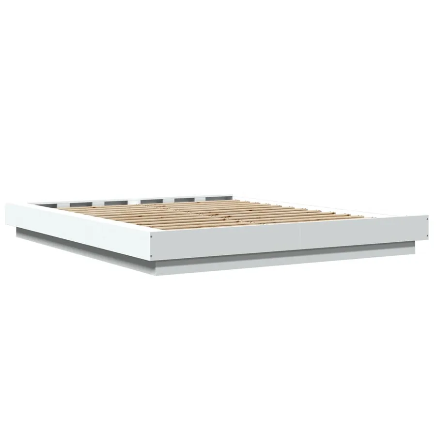 Cadre de lit avec lumières LED sans matelas blanc 150x200 cm - 7