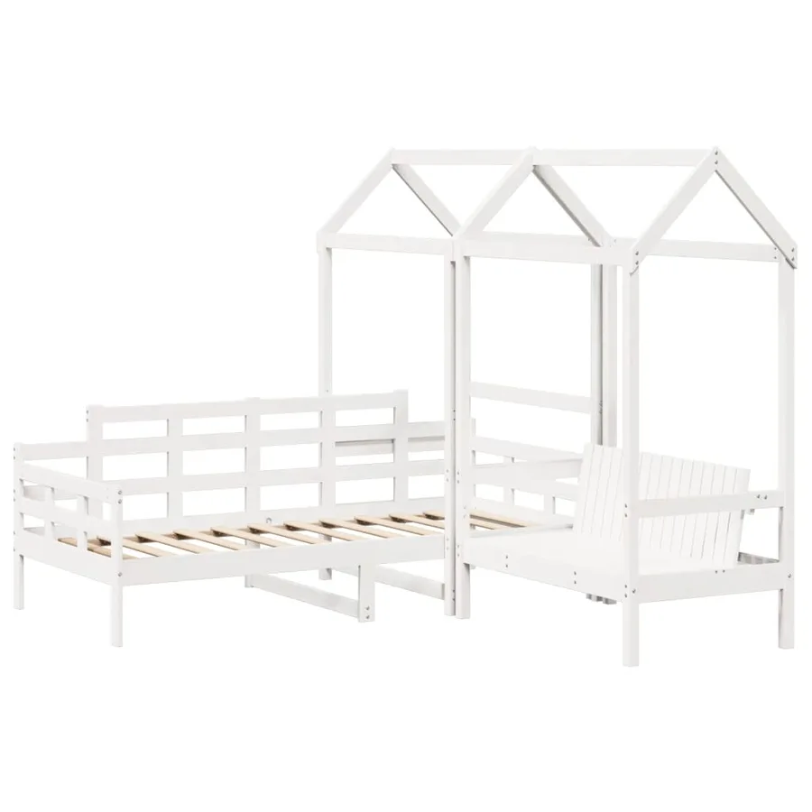 Ensemble de lit de jour et de banc et toit sans matelas blanc - 3