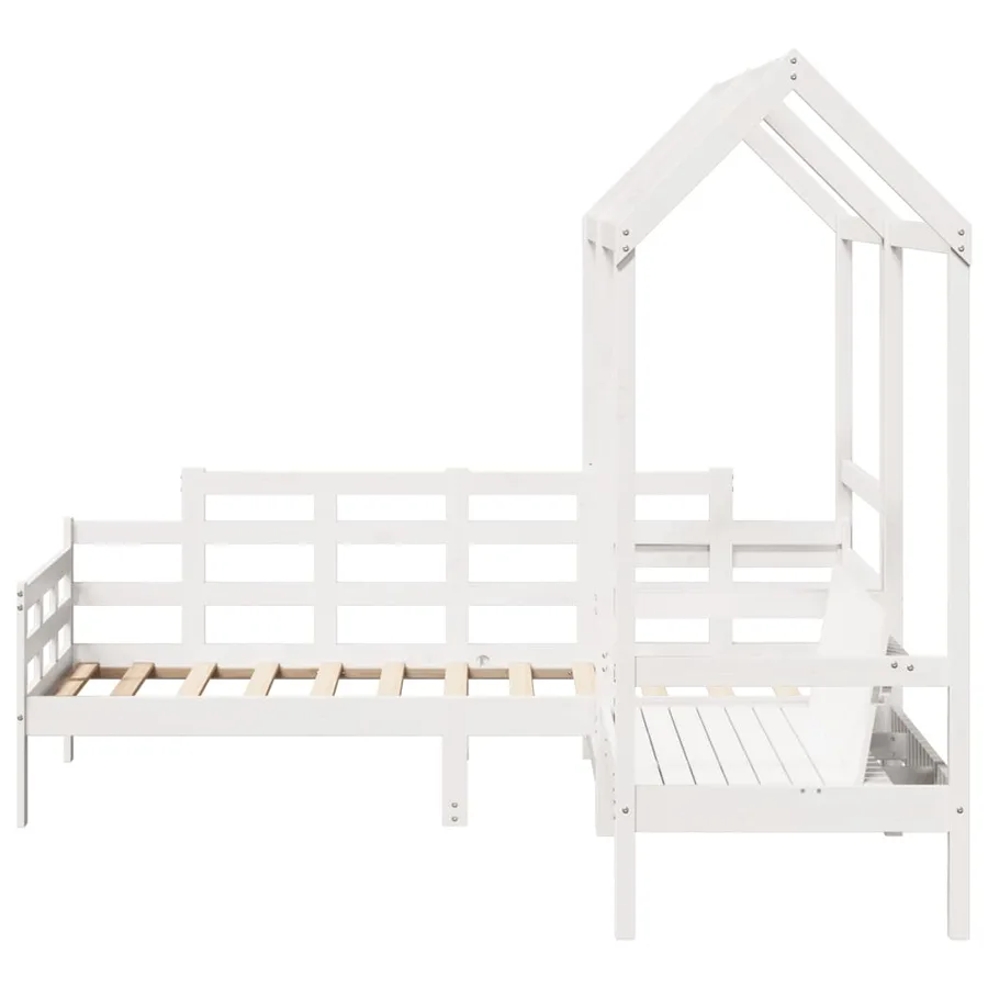 Ensemble de lit de jour et de banc et toit sans matelas blanc - 8