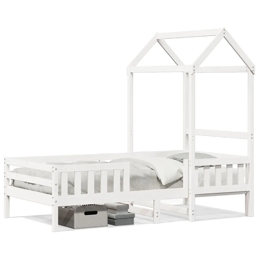 Cadre de lit avec toit sans matelas blanc 75x190 cm - 2