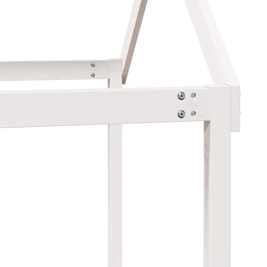 Lit superposé sans matelas blanc 80x200 cm bois de pin massif - 10