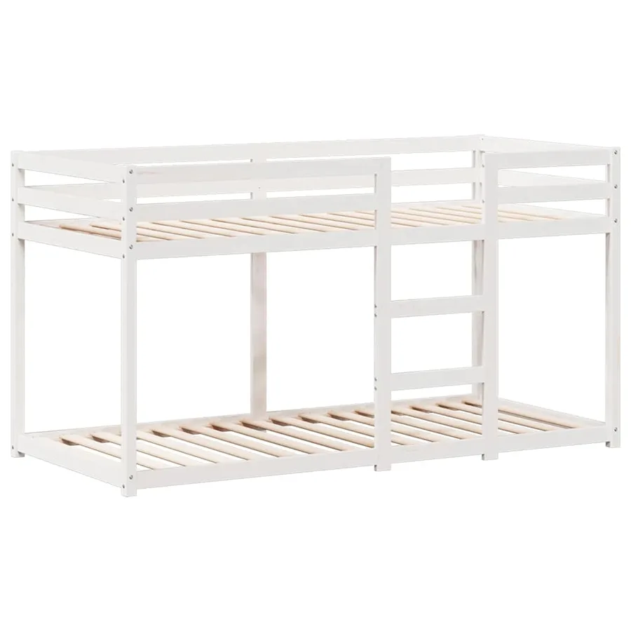 Lit superposé sans matelas blanc 80x200 cm bois de pin massif - 5