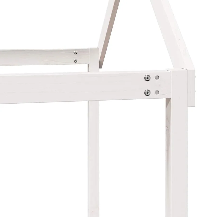 Lit superposé sans matelas blanc 90x200 cm bois de pin massif - 10