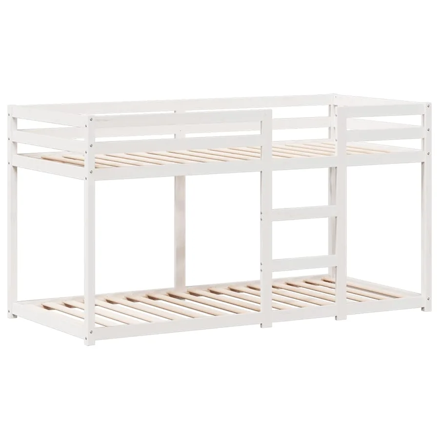 Lit superposé sans matelas blanc 90x200 cm bois de pin massif - 5