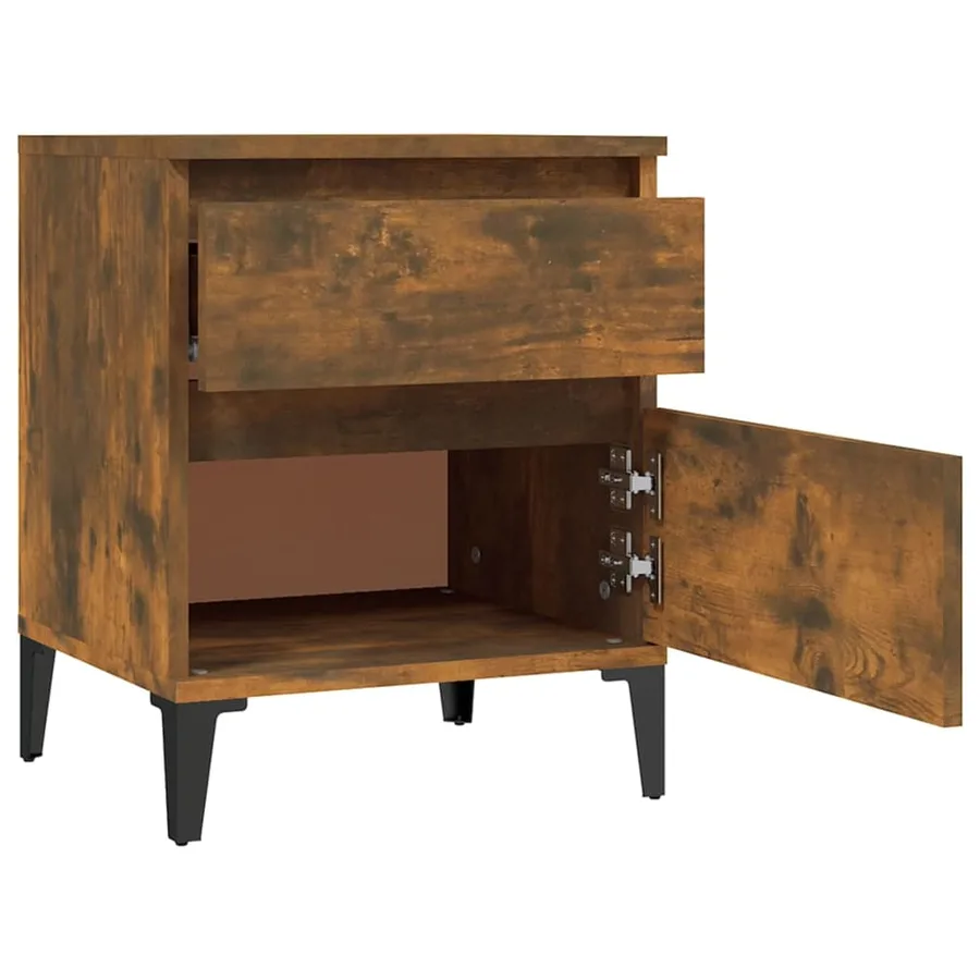 Tables de chevet 2 pcs Chêne fumé 40x35x50 cm - 8