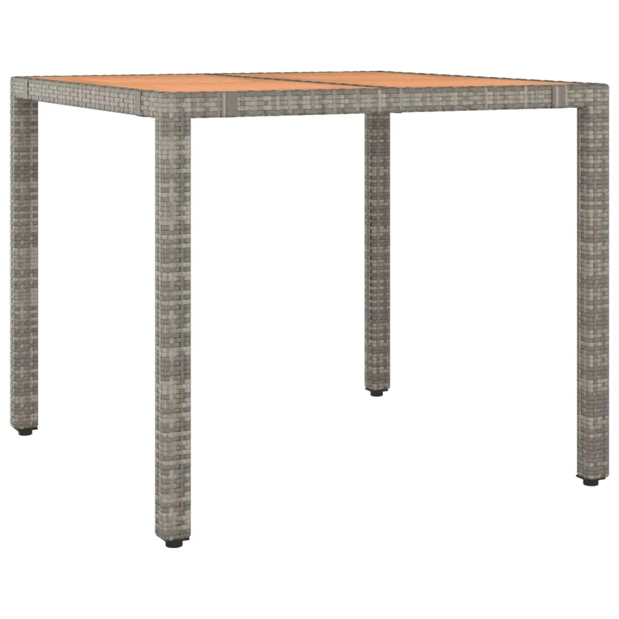 Ensemble de bistro de jardin 3 pcs coussins gris poly rotin - 4