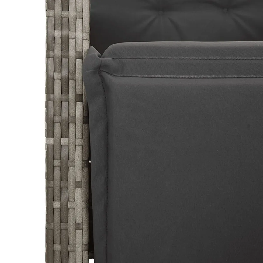 Ensemble de bistro de jardin 3 pcs coussins gris poly rotin - 5