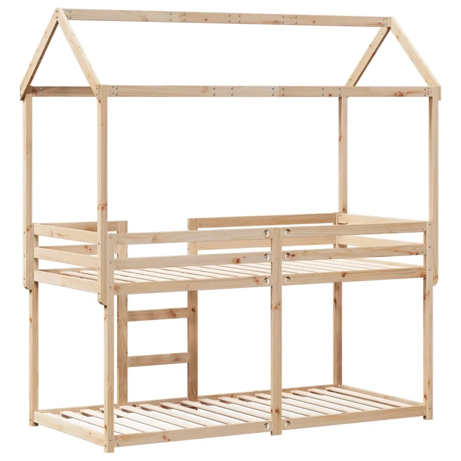 Lit superposé sans matelas 75x190 cm bois de pin massif - 8