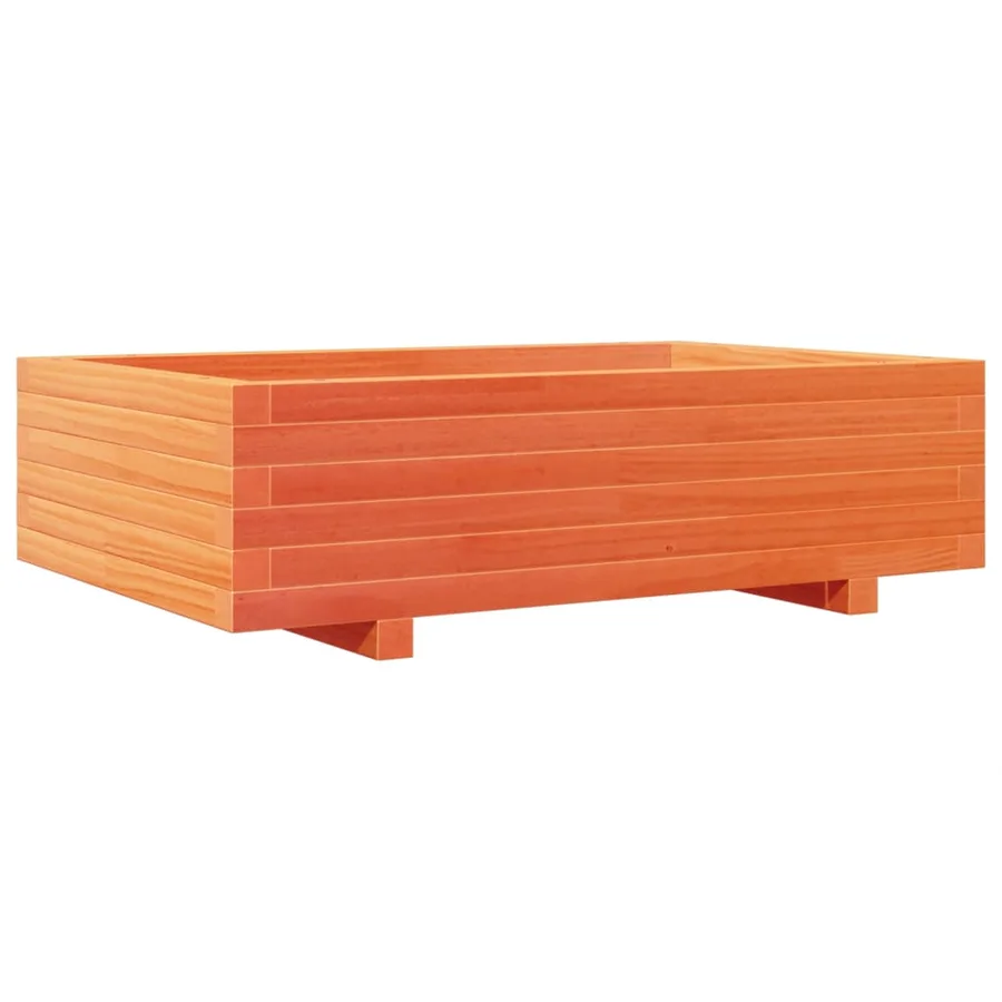 Jardinière cire marron 90x60x26,5 cm bois de pin massif - 2