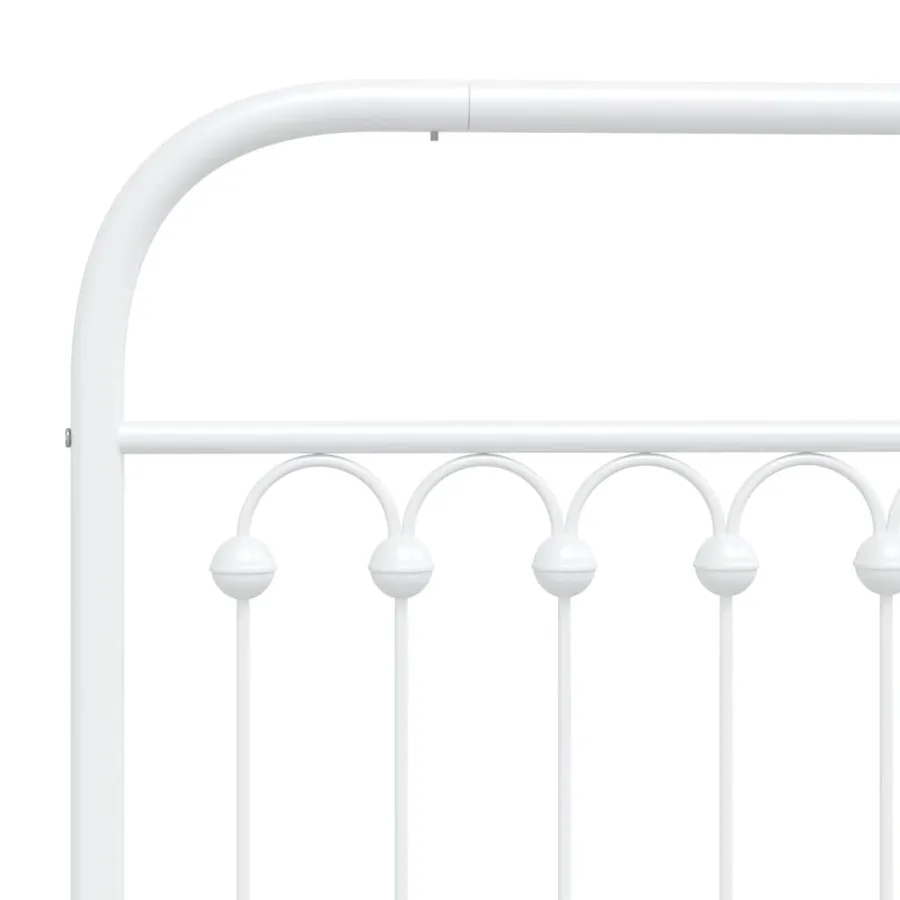 Cadre de lit métal sans matelas et tête de lit blanc 100x190 cm - 7