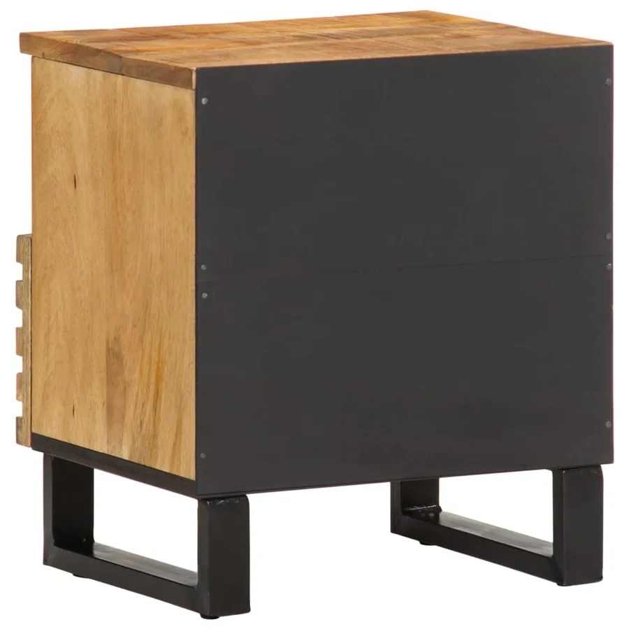 Tables de chevet 2 pcs 40x34x46 cm bois massif de manguier brut - 6