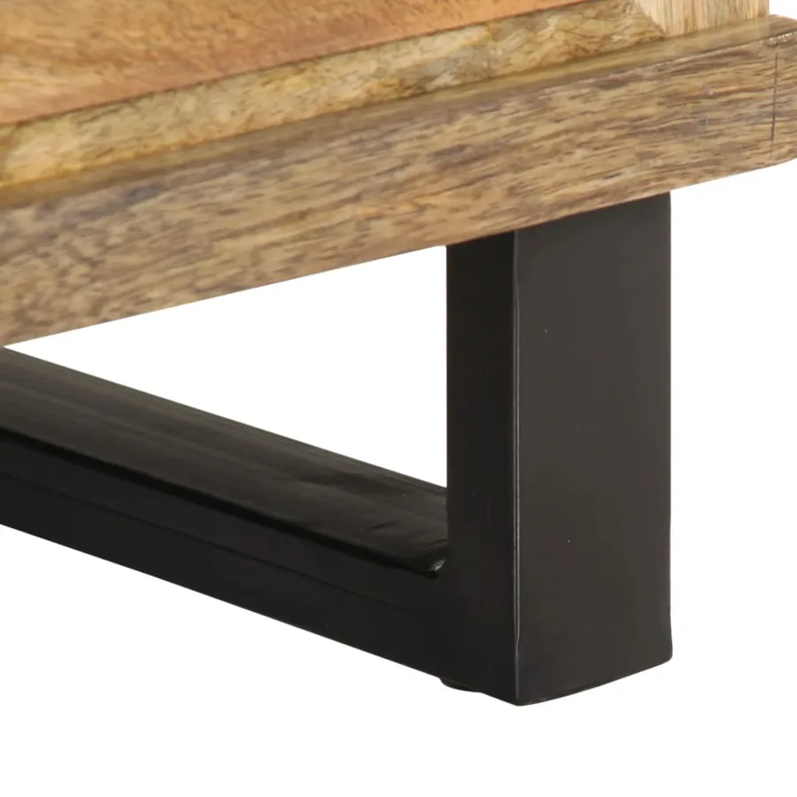 Tables de chevet 2 pcs 40x34x46 cm bois massif de manguier brut - 9