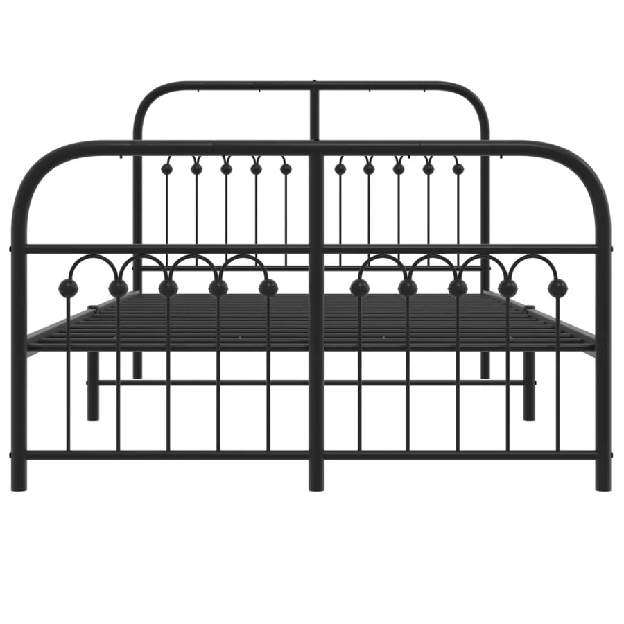 Cadre de lit métal sans matelas avec pied de lit noir 120x190cm - 4
