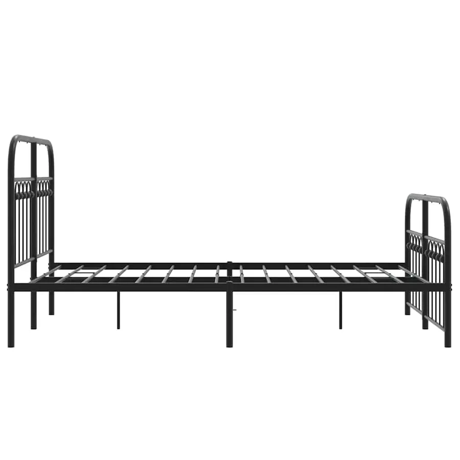 Cadre de lit métal sans matelas avec pied de lit noir 120x190cm - 5