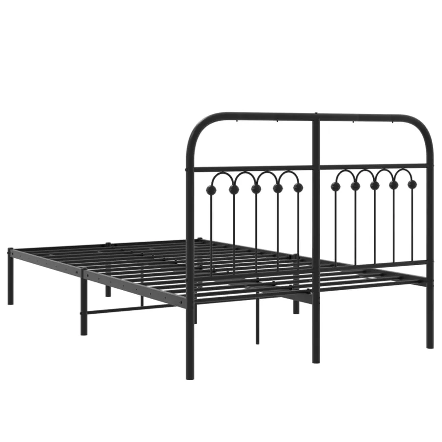 Cadre de lit métal sans matelas avec tête de lit noir 120x200cm - 6