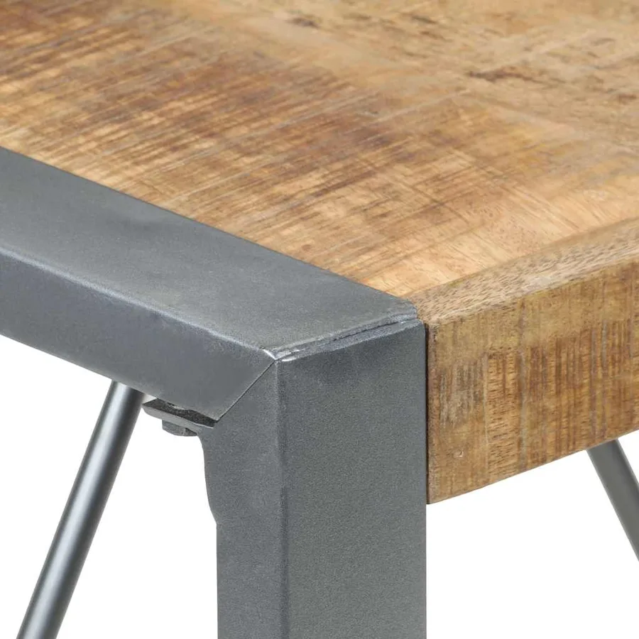 Table à manger 80x80x75 cm bois de manguier brut - 4