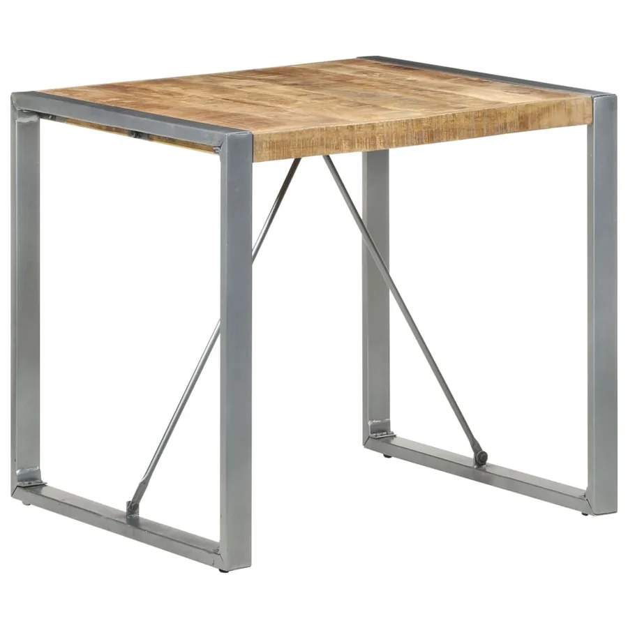 Table à manger 80x80x75 cm bois de manguier brut - 8