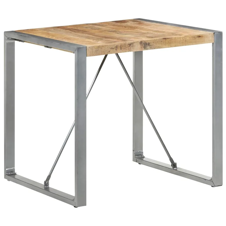 Table à manger 80x80x75 cm bois de manguier brut - 9