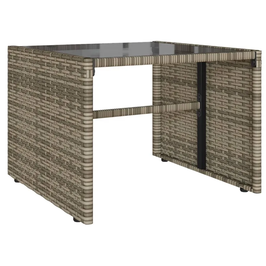 Salon de jardin 4 pcs avec coussins gris résine tressée - 6