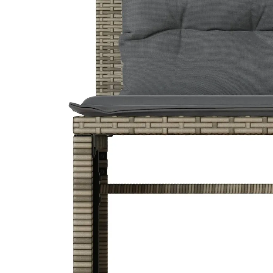 Salon de jardin 4 pcs avec coussins gris résine tressée - 8