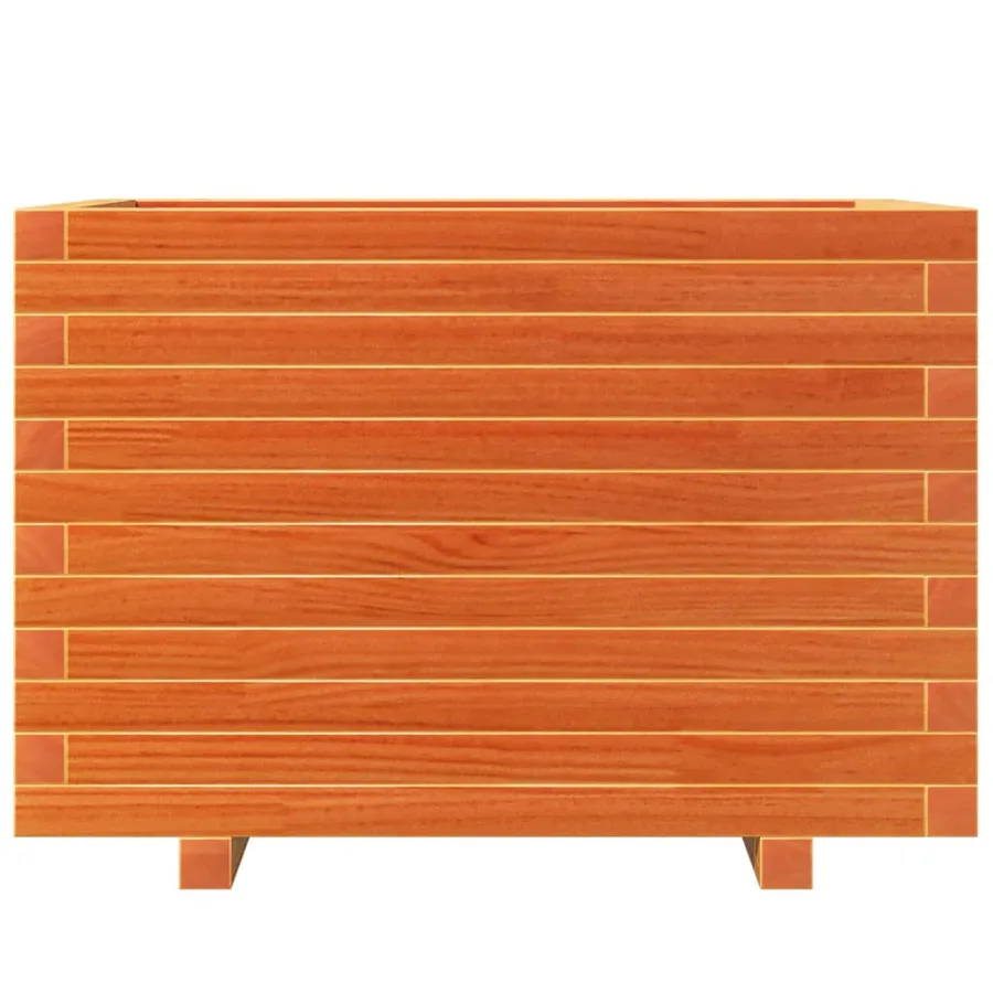 Jardinière cire marron 70x40x49,5 cm bois de pin massif - 5