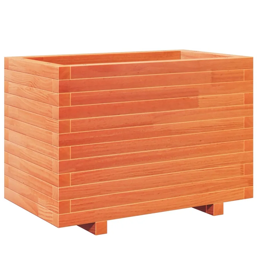 Jardinière cire marron 70x40x49,5 cm bois de pin massif - 7