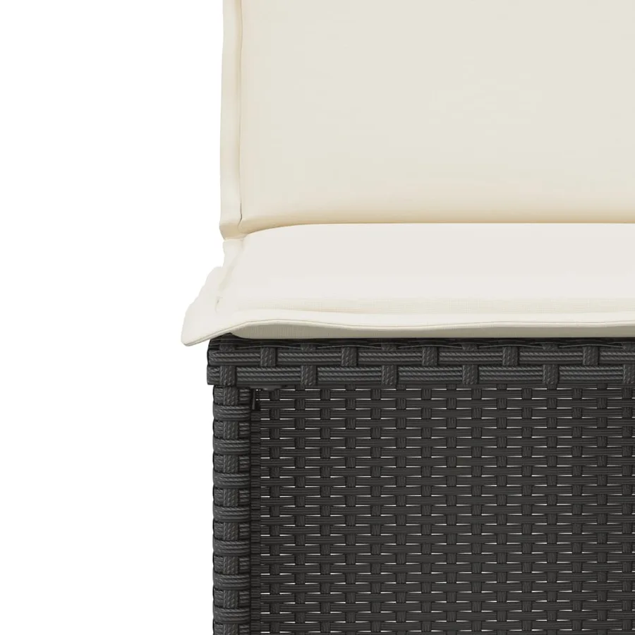 Ensemble de bistro 3 pcs avec coussins noir résine tressée - 10