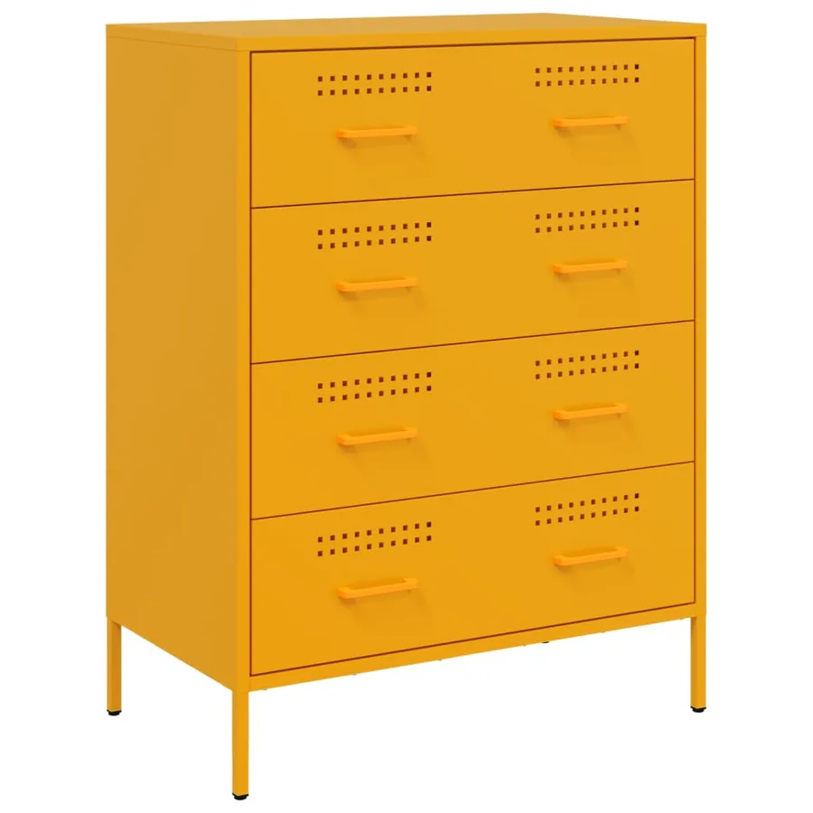 Buffet jaune moutarde 68x39x89 cm acier - 2