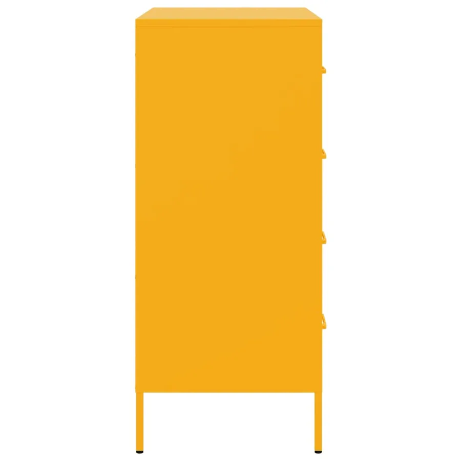 Buffet jaune moutarde 68x39x89 cm acier - 7