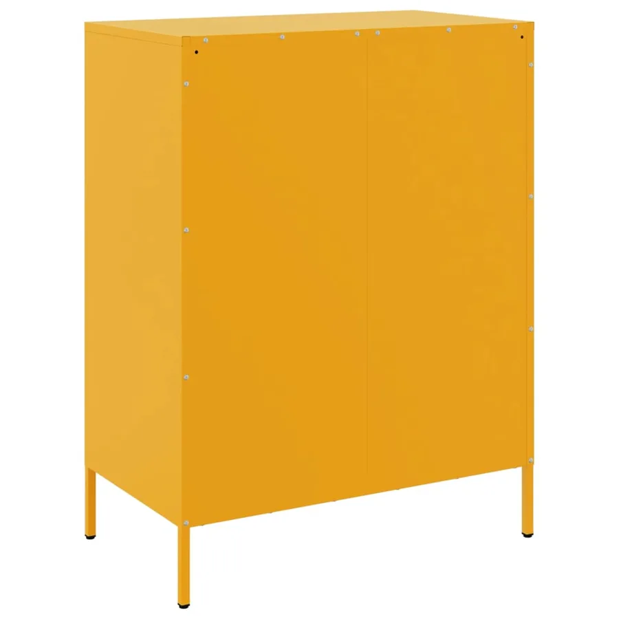 Buffet jaune moutarde 68x39x89 cm acier - 8