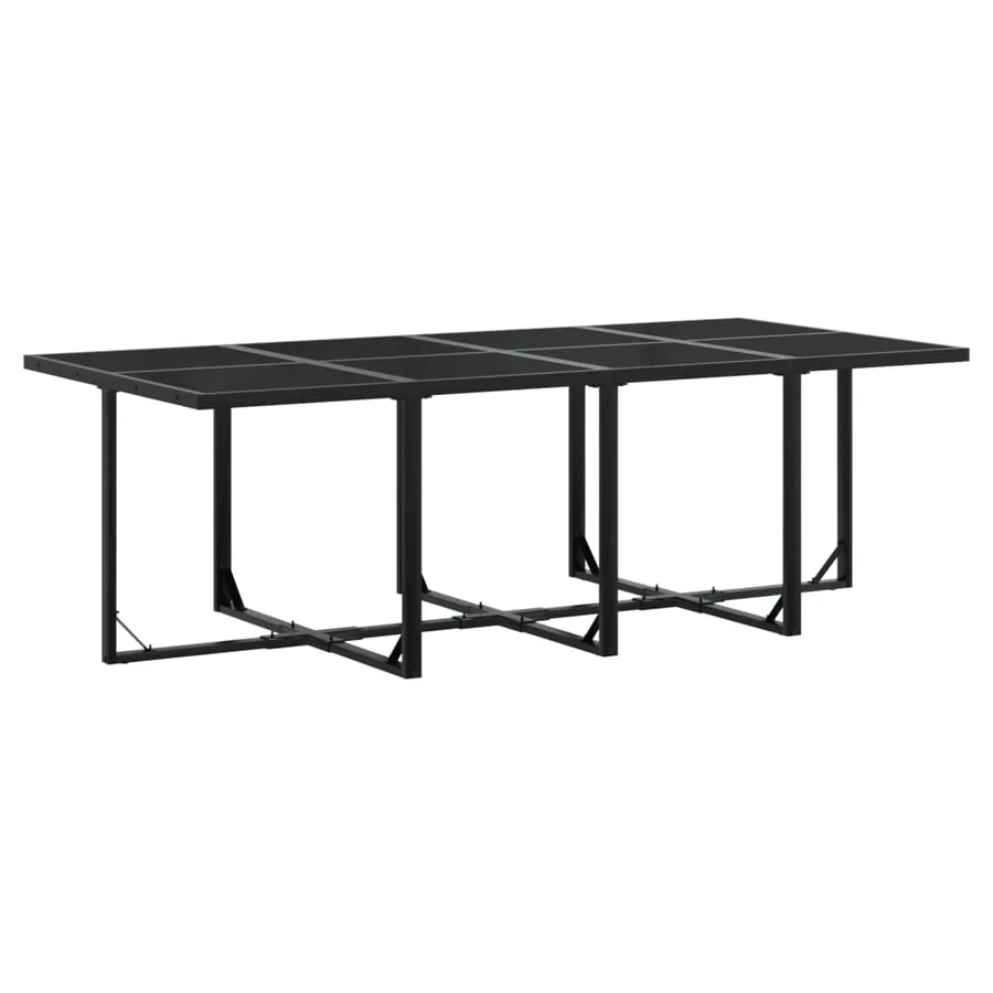Ensemble à manger de jardin avec coussins 13 pcs noir textilène - 3