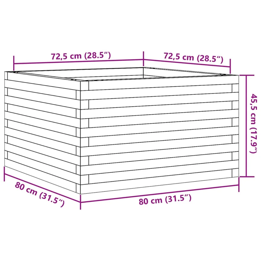 Jardinière 80x80x45,5 cm bois massif de douglas - 10