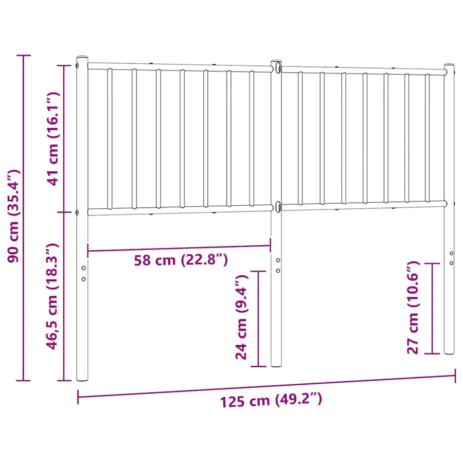 Tête de lit de remplacement métal blanc 120 cm - 7