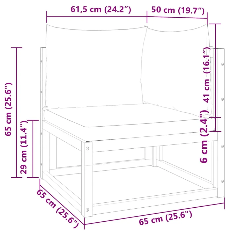 Canapé d'angle de jardin avec coussins en bois d'acacia et corde - 10