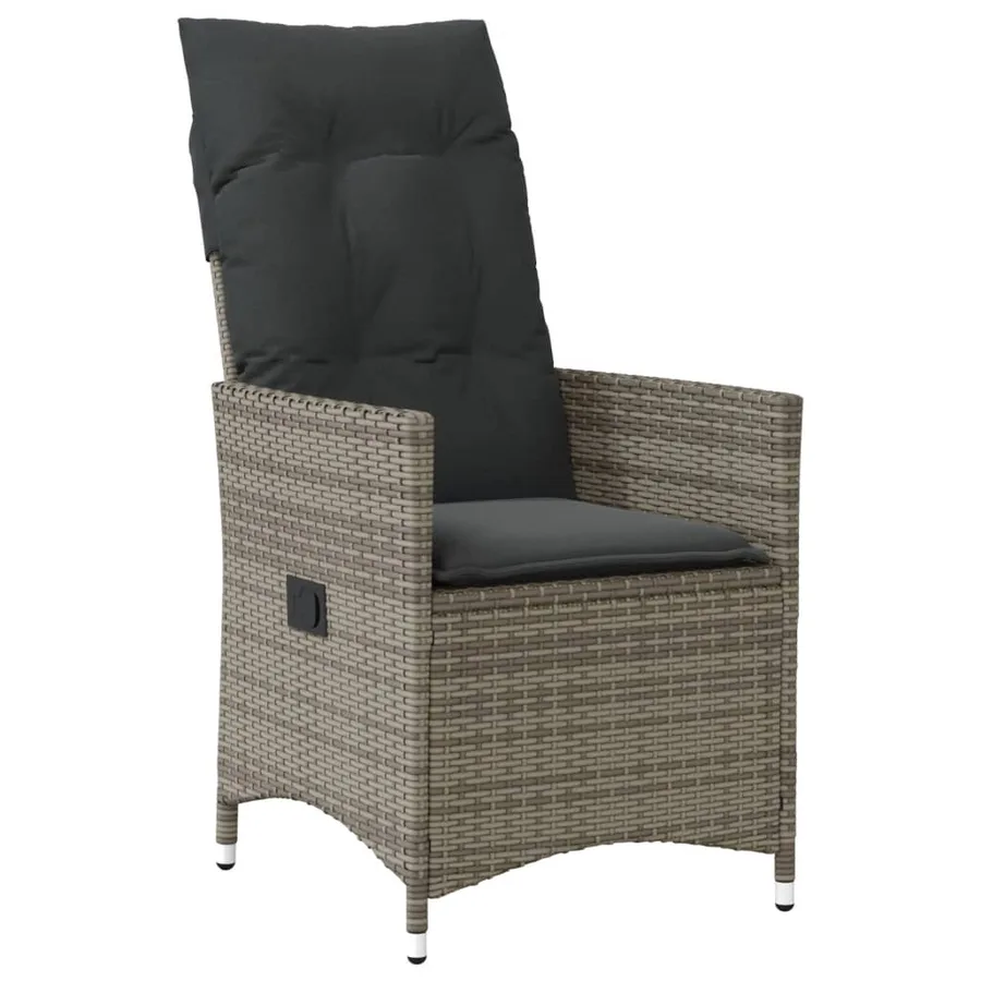 Ensemble de bistro de jardin 9 pcs coussins gris poly rotin - 3