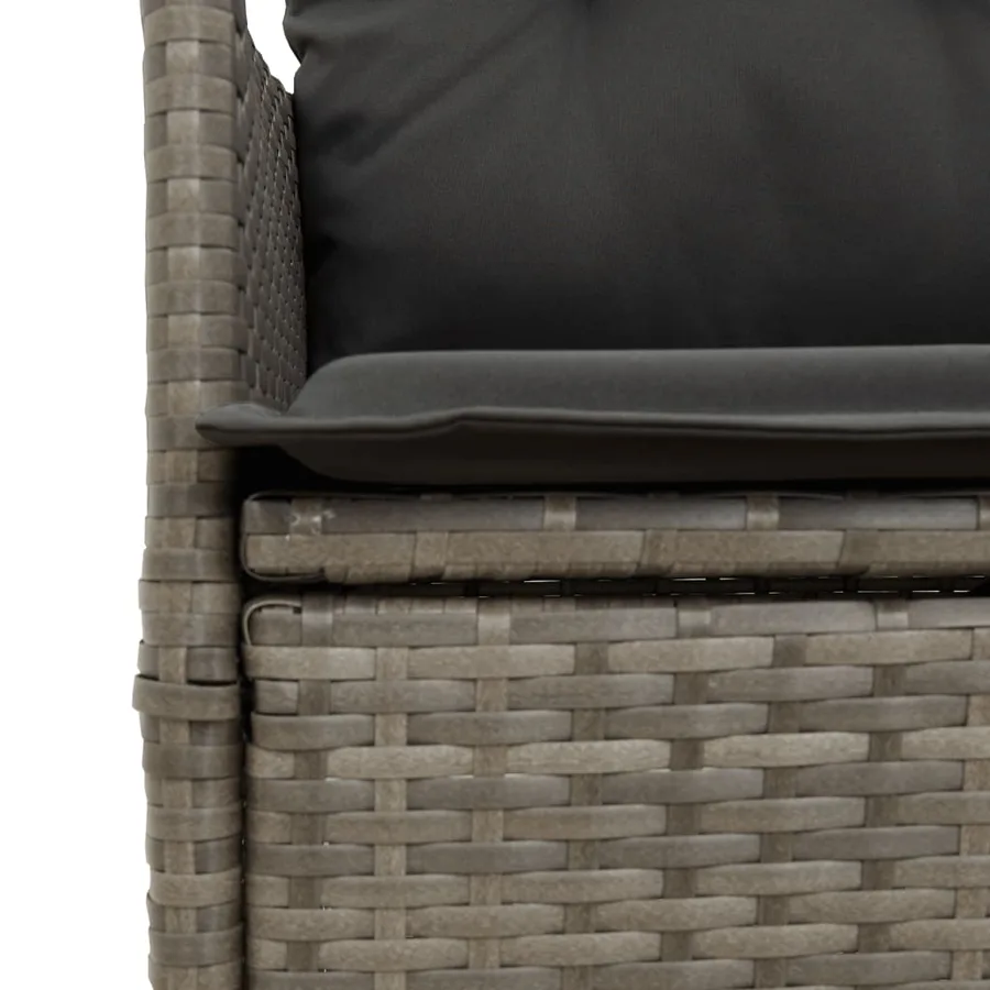 Ensemble de bistro de jardin 11 pcs coussins gris poly rotin - 6