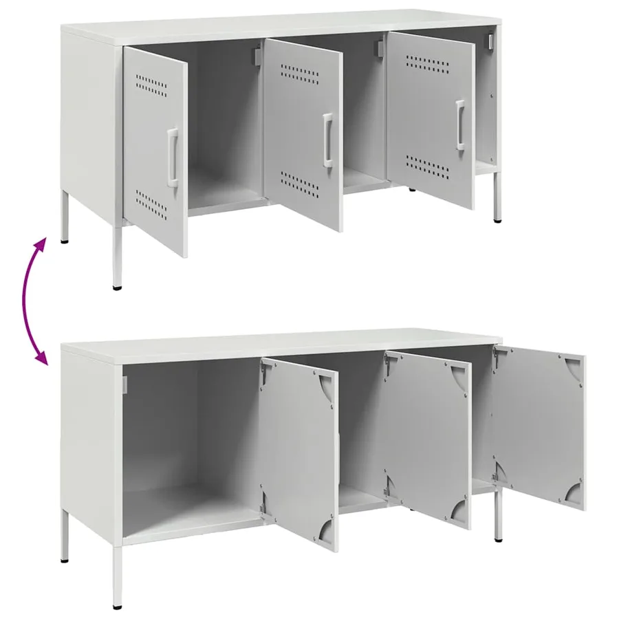 Meuble TV blanc 100,5x39x50,5 cm acier - 10